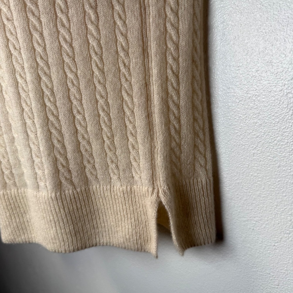 House of Harlow 1960 100% Cashmere Sleeveless Vest Beige L Semi Sheer Luxury - Picture 8 of 11